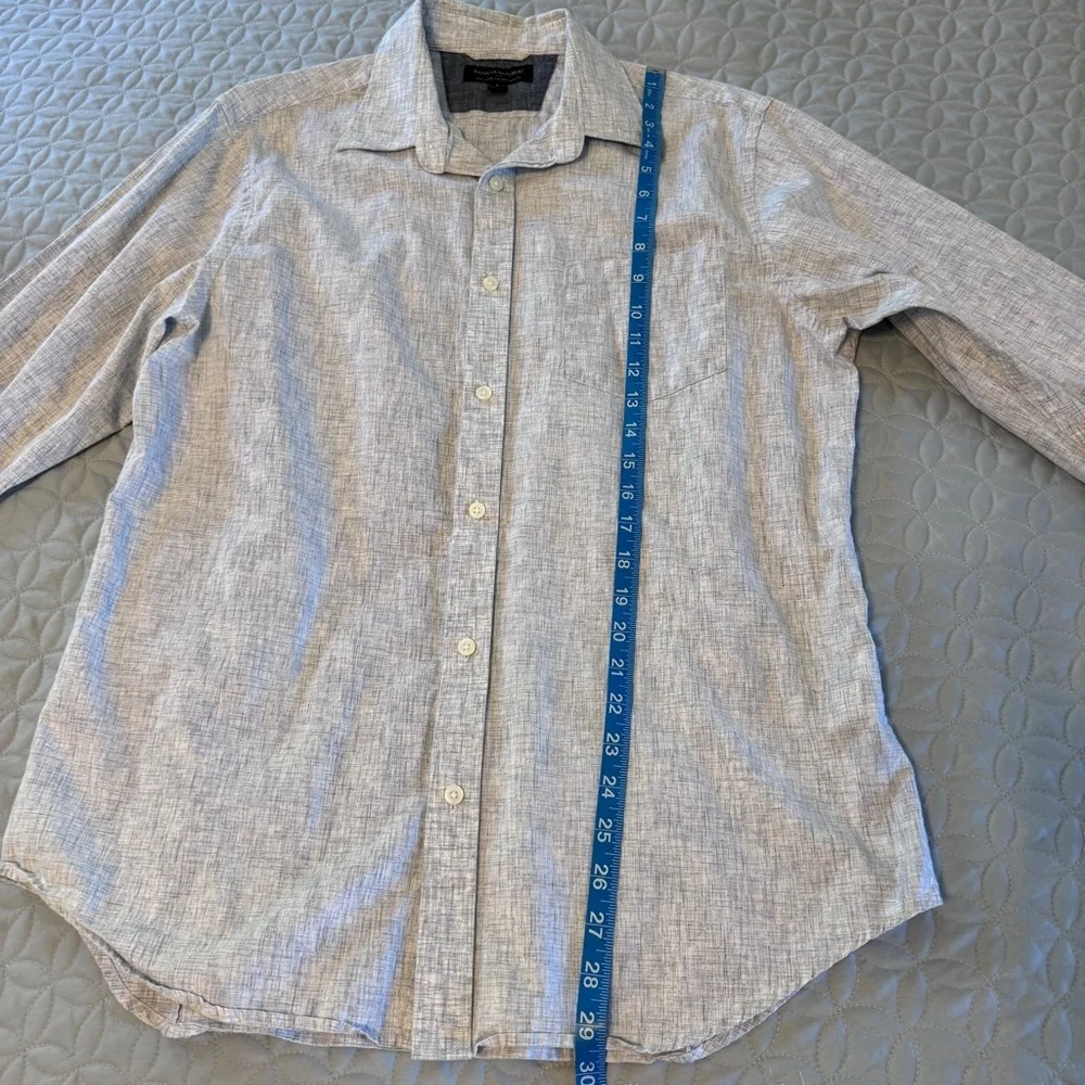 Banana Republic Soft Wash Tailored Slim Fit Shirt, Blue White Crosshatch L